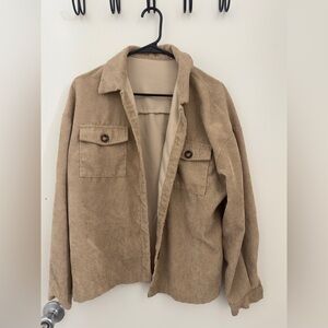 SHEIN Men's Beige Corduroy Shirt Jacket